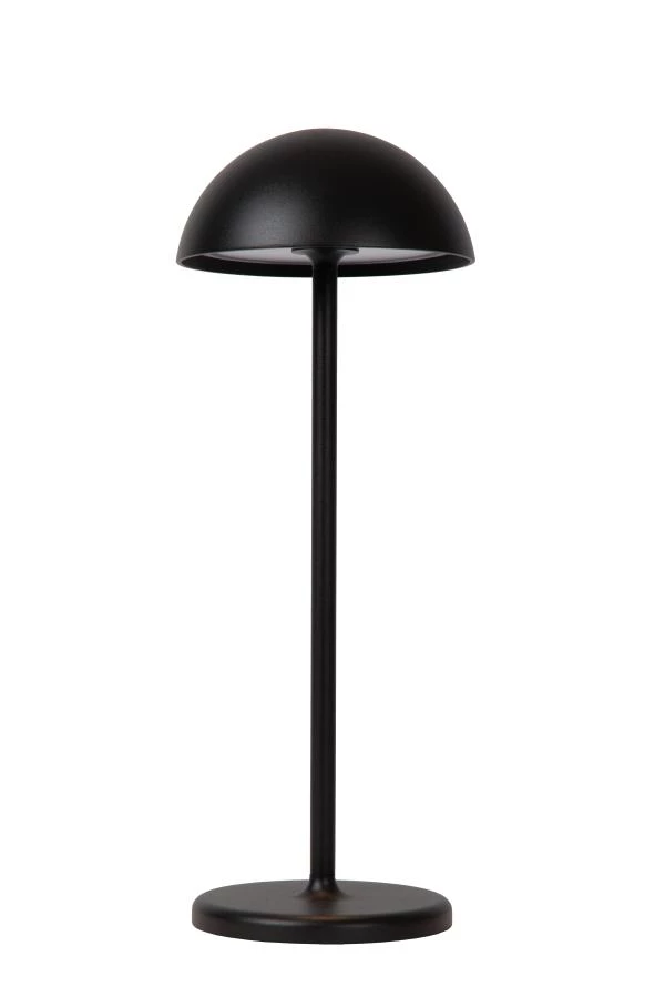 Lucide JOY - Lámpara de mesa Dentro/Fuera Recargable - Batería/acumulador - Ø 12 cm - LED Regul. - 1x1,5W 3000K - IP54 - Negro - UIT